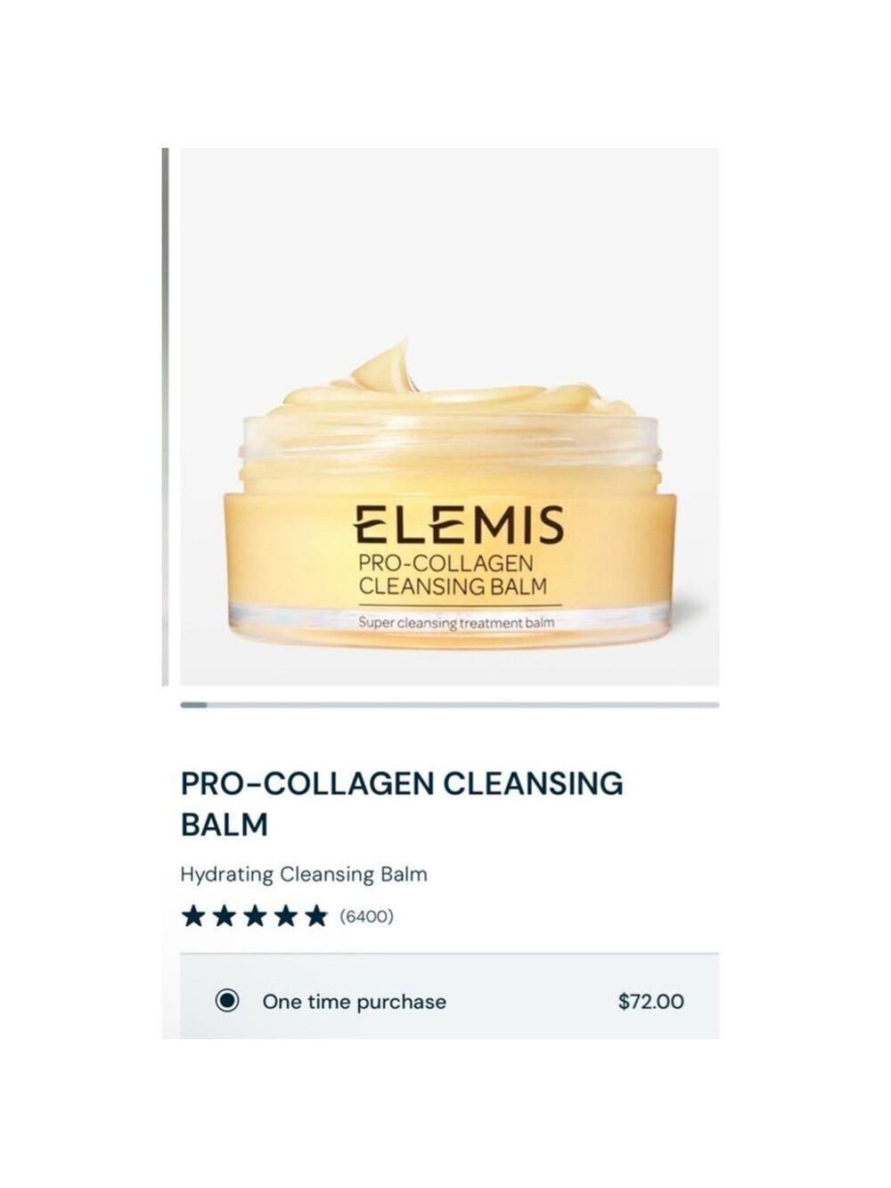 New Elemis Pro-Collagen Cleansing Balm 3.5oz $72!